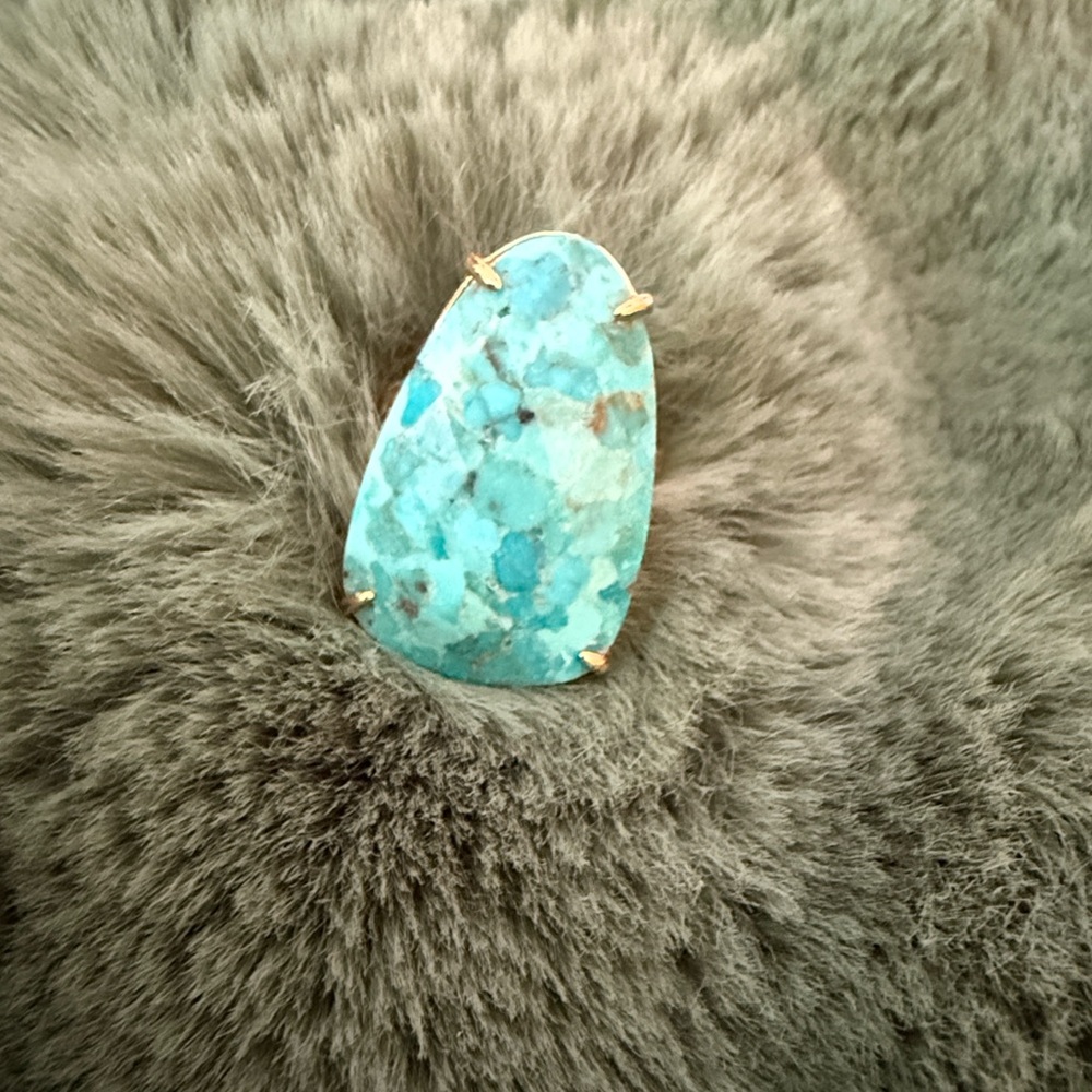 14k Gold plated and Turquoise Statement Ring